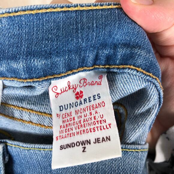 Lucky Brand Vintage Low Rise Sundown Flare Leg Y2K Dungarees Denim Jeans 10/30 - Picture 12 of 13